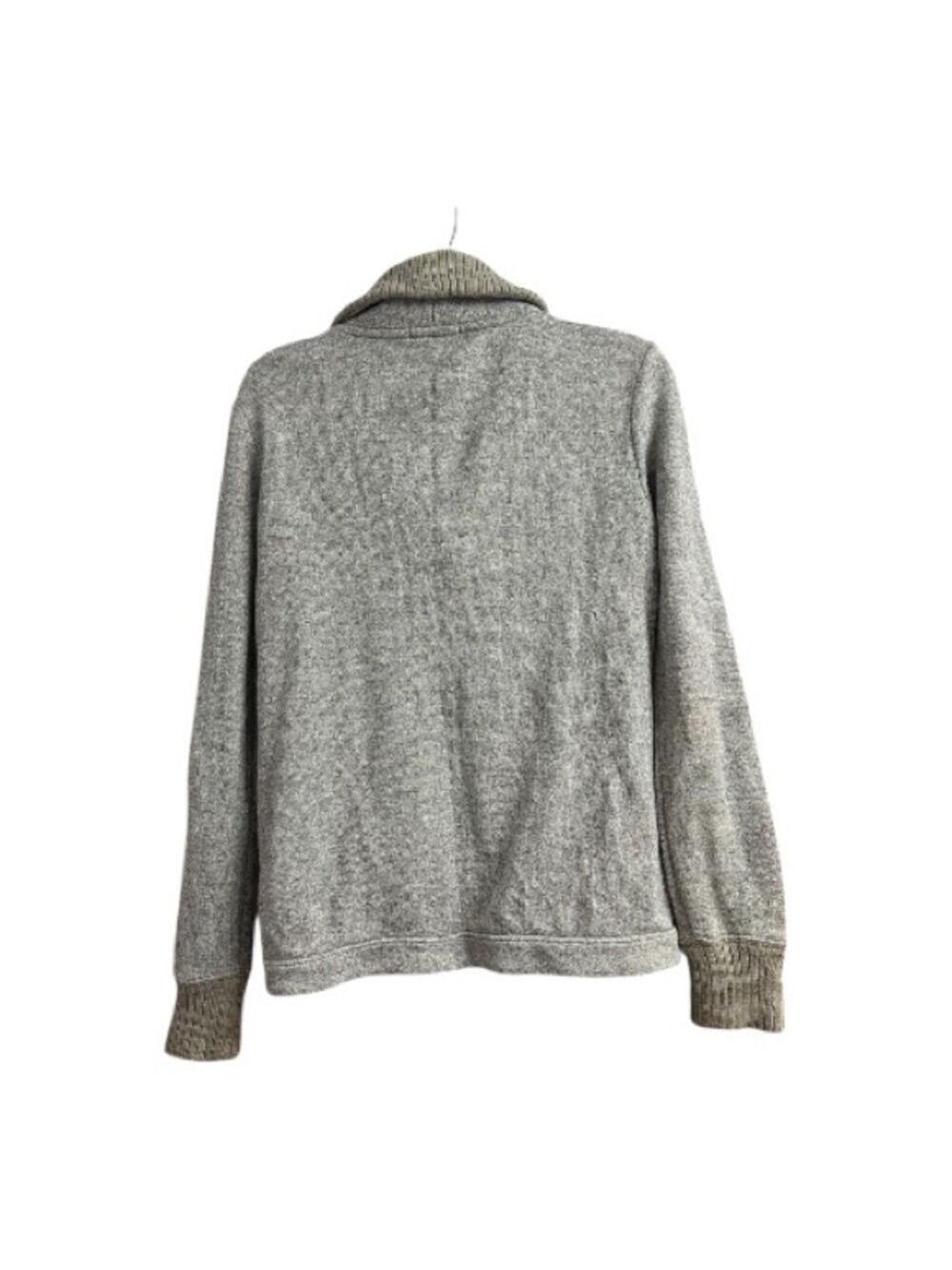 GAP Contrasting Color (Gray & Green) Button Up Cardigan w/ Green Shawl Neckline - Picture 3 of 8